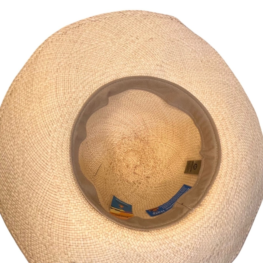 Ecua-Andino Wide Brim Straw Hat Sun Protection Handmade Medium - Picture 7 of 10